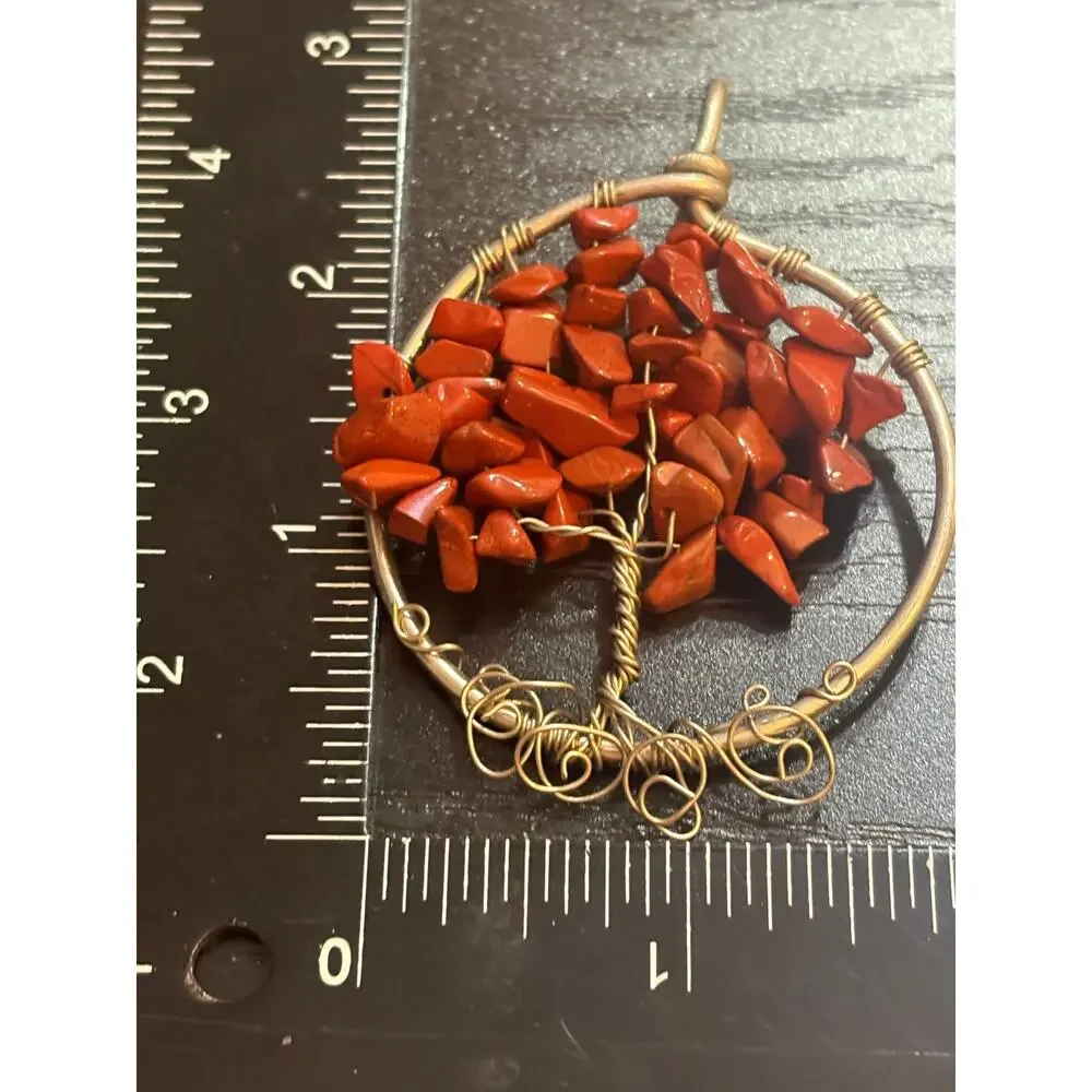 Genuine Red Jasper Tree of Life Artisan Pendant